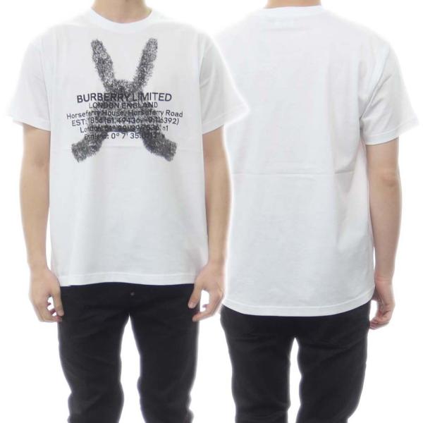旧作お買い得セール！ BURBERRY バーバリー Tシャツ メンズ 半袖 クルーネック コットン 綿100％  / 8046565_1 ホワイト BURBERRY（バーバリー） メンズクルーネックTシャツ CALVIN