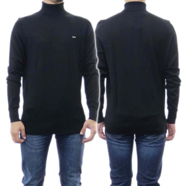 旧作お買い得セール！ BALR. ボーラー セーター メンズ コットン 綿100％ タートルネックニット B1274.1003 / Ross Badge Regular Knitted Turtle Neck ブラック tre-style_bl22fw109