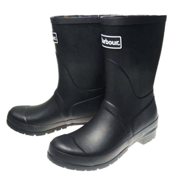 美品 Barbour レインブーツ ブラック Barbour 長靴 レインブーツ Nimbus サイドゴア ショート レイン