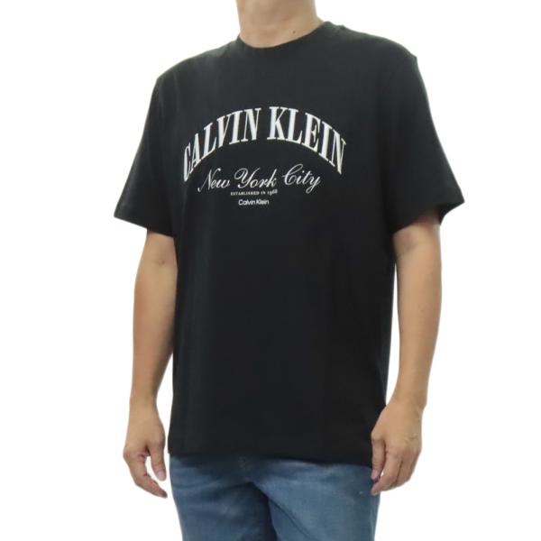 CALVIN KLEIN JEANS カルバンクラインジーンズ メンズ ロゴ刺繍 クルーネックTシャツ 4RF820G ブラック