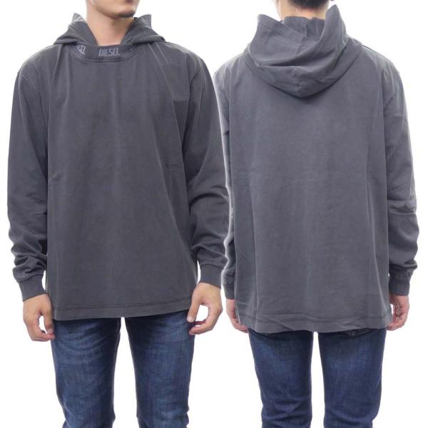 旧作お買い得セール！ DIESEL ディーゼル パーカー メンズ プルオーバー コットン 綿100％ A06264 0JFAX / T-WAHOOD-E1 チャコールグレー tre-style_ds22fw079