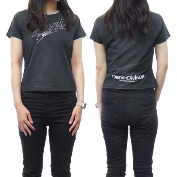 旧作お買い得セール！ DIESEL ディーゼル Tシャツ レディース 半袖 クルーネック A12982 0KLAI / T-VINCIE ブラック tre-style_ds24ss712