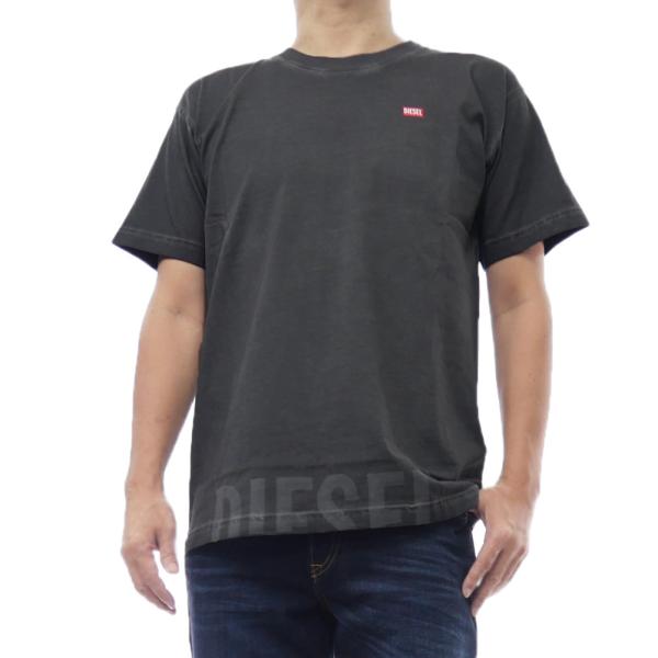 2025 秋冬新作！ DIESEL ディーゼル Tシャツ メンズ 半袖 クルーネック コットン 綿100％ A18739 0IKBQ / T-NORM-T7 ダークチャコール tre-style_ds25fw005
