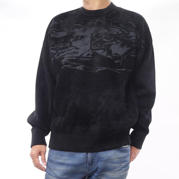 DIESEL ニットセーター ブラック DIESEL ディーゼル メンズクルーネックニット セーター A19629 0JLCM