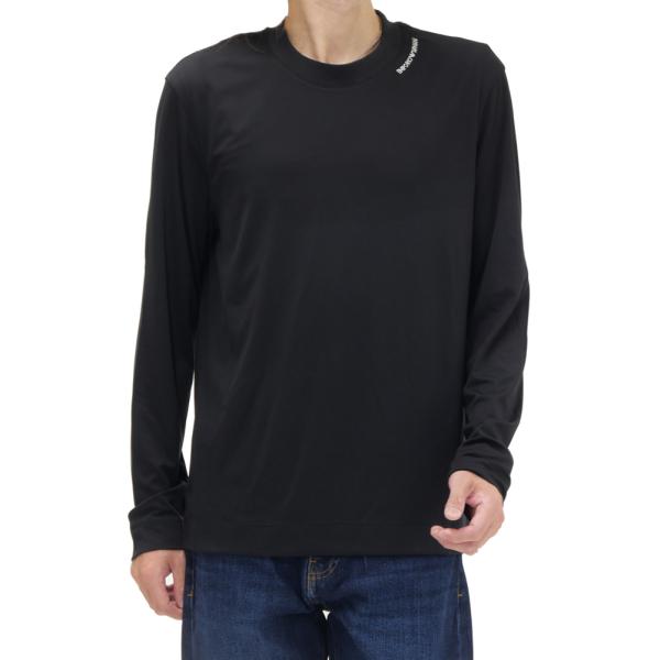 EMPORIO ARMANI エンポリオアルマーニ メンズ ロングTシャツ EM006771 AF13721 モダール シルク ロゴ 刺繍 長袖 カットソー ブラック 2026秋冬新作 爆買