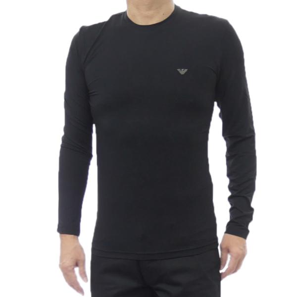 2025 秋冬新作！ EMPORIO ARMANI UNDERWEAR エンポリオアルマーニアンダーウェア Tシャツ メンズ 長袖 ロンT EM000383 AF14988 ブラック EMPORIO ARMANI UNDERWEAR エンポリオアルマーニアンダーウェア メンズ