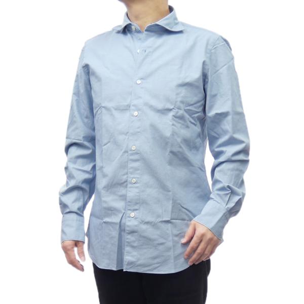 旧作お買い得セール！ FINAMORE フィナモレ カッタウェイシャツ メンズ コットン 綿100％ SIMONE / TOK105 012726 A4002C ライトブルー Finamore（フィナモレ） メンズカッタウェイシャツ SIMONE / TOK105