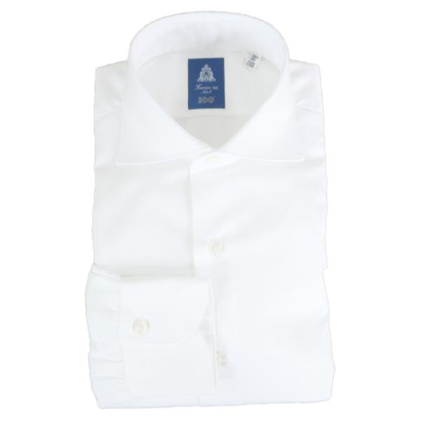 FINAMORE フィナモレ カッタウェイシャツ メンズ コットン 綿100％ MILANO 044121 C0061 / SIMONE ホワイト Finamore（フィナモレ） メンズカッタウェイシャツ MILANO 044121