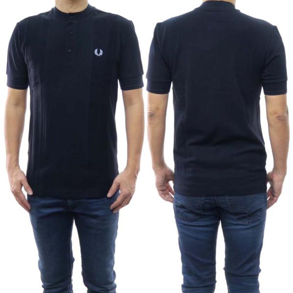 FRED PERRY 黒 ヘンリーネック ポロシャツ FRED PERRY ポロシャツ 限定展開 PERRY/フレッドペリー The Fred