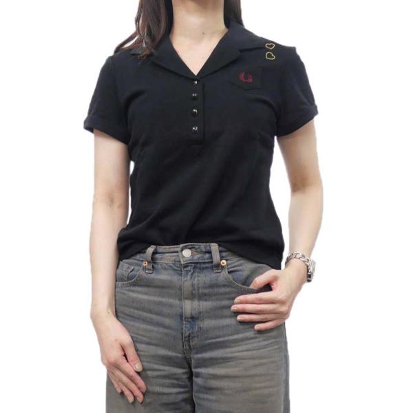 [新品]FRED PERRYポロシャツ　レディース Jacquard Zip Neck Polo Shirt(M X86：TENNIS BLUE): | FRED