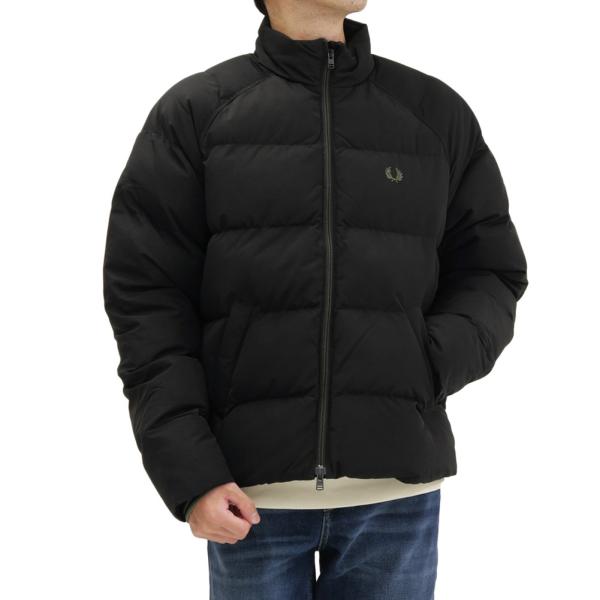 FRED PERRY フレッドペリー メンズ 中綿ジャケット J1309 / RAGLAN SLEEVE PADDED JACKET 撥水 ラグラン ブルゾン アウター ブラック 2026秋冬新作 爆買