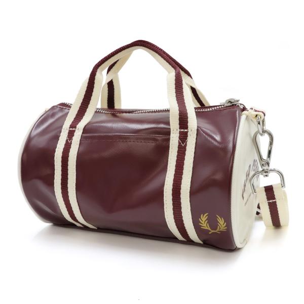 FRED PERRY フレッドペリー ミニバレルバッグ L9256 / CLASSIC MINI BARREL BAG ショルダーバッグ 2WAY 男女兼用 ワインレッド 2026秋冬新作 爆買
