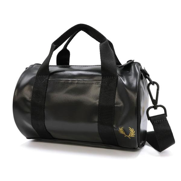 FRED PERRY フレッドペリー ミニバレルバッグ L1400 / TONAL CLASSIC BARREL BAG ショルダーバッグ 2WAY 男女兼用 ブラック 2026秋冬新作 爆買