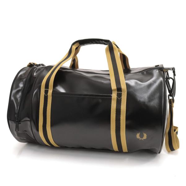 FRED PERRY フレッドペリー メンズ バレルバッグ L3352 / TIPPED CLASSIC BARREL BAG ショルダーバッグ 肩掛け 斜め掛け ブラック 2026秋冬新作 爆買