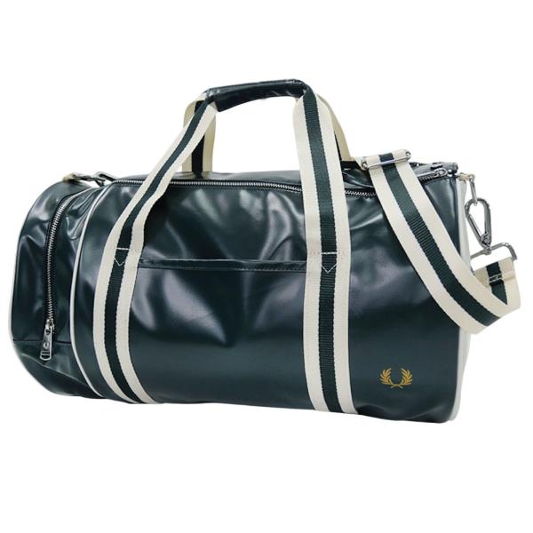 FRED PERRY フレッドペリー メンズバレルバッグ L7255 / CLASSIC BARREL BAG ダークグリーン 2026春夏新作