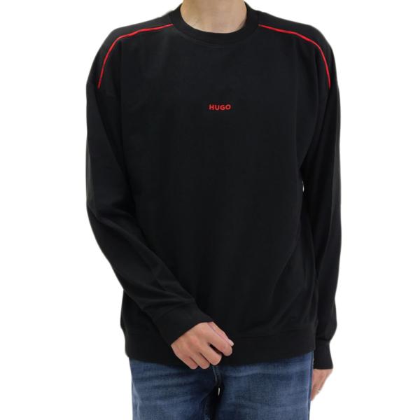 HUGO・HUGO BOSS ヒューゴボス メンズ トレーナー 50566160 10280921 / NOAH SWEATSHIRT フレンチテリー クルーネック ロゴ ブラック 2026秋冬新作 ハイランク