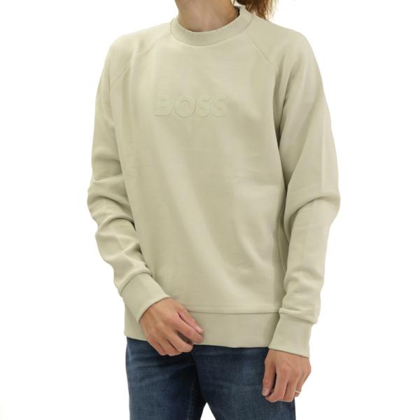 HUGO BOSS ヒューゴボス メンズ トレーナー 50565307 10280596 / Salbo スウェット 楽ちん ロゴ ラグラン カーキベージュ 2026秋冬新作 シンプル