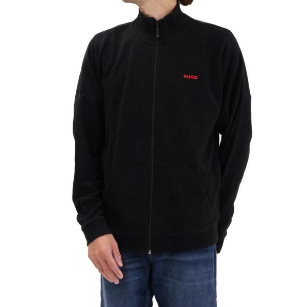 HUGO・HUGO BOSS ヒューゴボス メンズ トラックジャケット 50556966 10267482 / AUSTIN ZIP JACKET ブラック 定番人気商品 ワッフル 快適 リラックス
