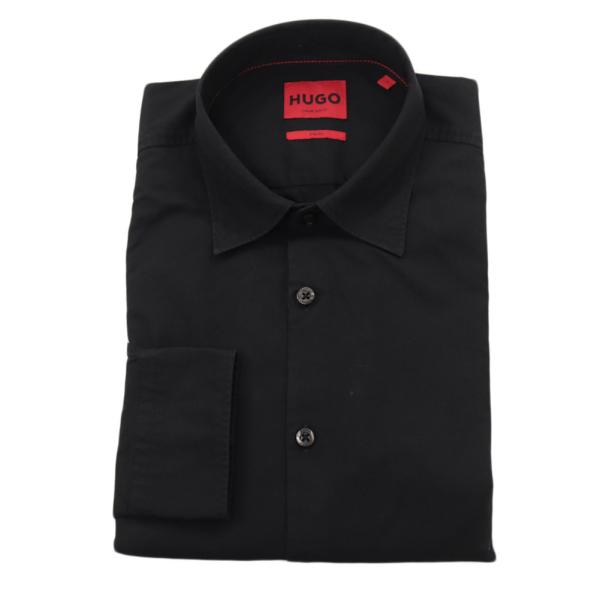 HUGO・HUGO BOSS ヒューゴボス メンズ シャツ 50500216 10252145 / Ermo ストレッチ 上品 きれいめ 無地 長袖 ブラック 2026秋冬新作 大人 30代 40代 50代