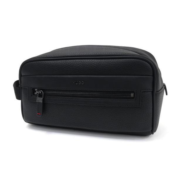 HUGO・HUGO BOSS ヒューゴボス メンズ クラッチバッグ 50568347 10266594 / HUKE_WASHBAG ブラック 2026秋冬新作 セカンドバッグ ポーチ 30代 40代 50代