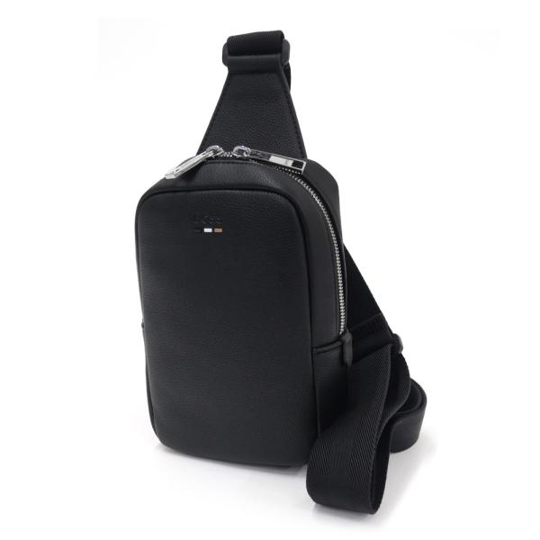 HUGO BOSS ヒューゴボス メンズ ボディバッグ 50567747 10280232 / Ray_SM Monostrap フェイクレザー コンパクト◎ ブラック 2026秋冬新作 カバン インポート