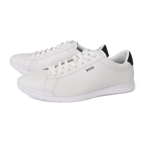 HUGO BOSS ヒューゴボス メンズ ローカット スニーカー 50568470 10278343 / Nitan_Lowp_pltd フェイクレザー 無地 ベーシック 万能 ホワイト 2026秋冬新作 爆買