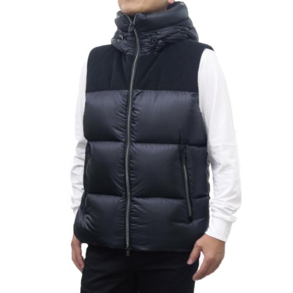 HERNO ヘルノ 極美品 ダウンベスト 極美品 ヘルノ ダウンベスト リバーシブル 48 ネイビー×ブラウン 軽量