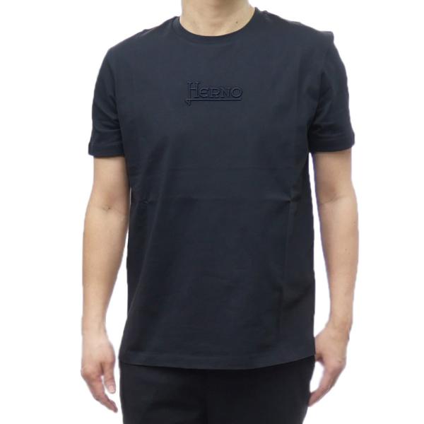 HERNO ヘルノ　クルーネックTシャツ　ネイビー HERNO（ヘルノ） メンズクルーネックTシャツ JG000239U 52000 ネイビー