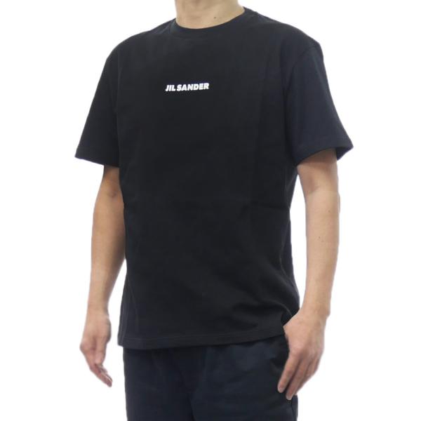 JIL SANDER ジルサンダー メンズ クルーネックTシャツ J22GC0237 J20103 ロゴ プリント 半袖 カットソー イタリア製 ブラック 2026春夏新作