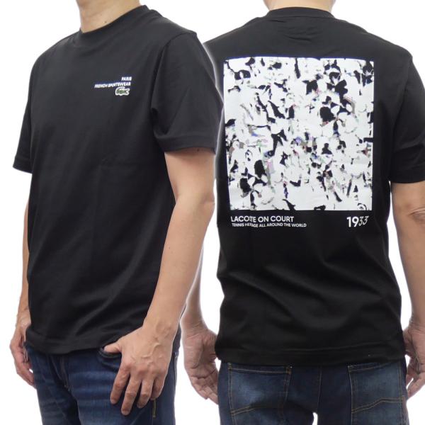 セールSS LACOSTE ラコステ Tシャツ メンズ 半袖 クルーネック コットン 綿100％ TH9880 ブラック LACOSTE（ラコステ） メンズクルーネックTシャツ TH9880 ブラック