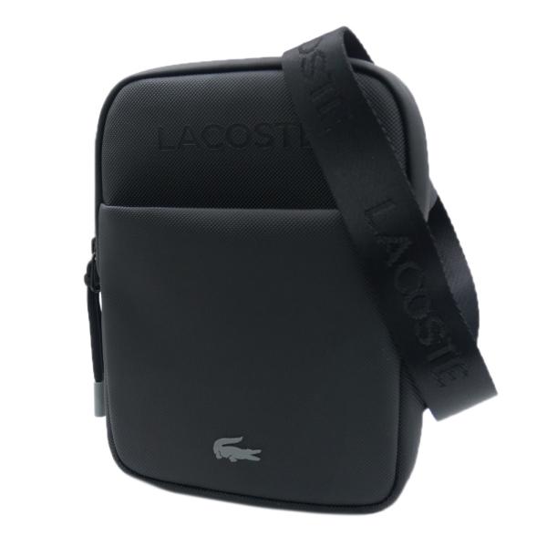 LACOSTE ブラック ボディバッグ　レザー　ブラック　ショルダーバック tre-style_lc26ss348