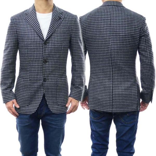 旧作お買い得セール！ LARDINI ラルディーニ ジャケット メンズ シングル2Bジャケット IT326AQ22 ITR61202 ブラック×ホワイト LARDINI（ラルディーニ） メンズシングル2Bジャケット IT326AQ22