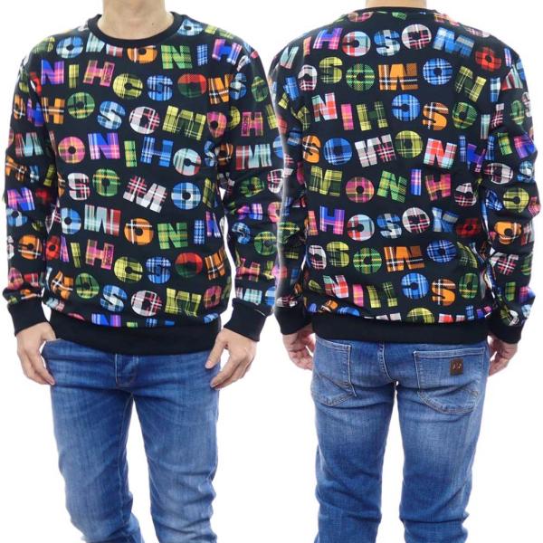 旧作お買い得セール！ MOSCHINO UNDERWEAR モスキーノアンダーウェア トレーナー メンズ V1A1710 4311 ブラック系マルチカラー tre-style_mh23fw103