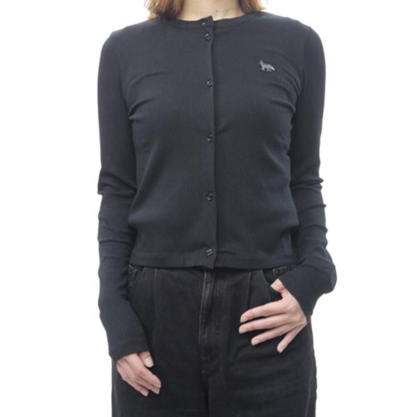 MAISON KITSUNE メゾンキツネ レディース カーディガン PW00512 KJ0134 / RIBBED BABY FOX CARDIGAN ブラック MAISON KITSUNE（メゾン キツネ） レディース カーディガン PW00512
