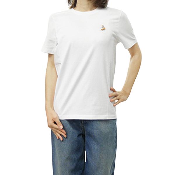 MAISON KITSUNE メゾンキツネ レディース クルーネックTシャツ QW00109 KJ7026 / DREAMING FOX REGULAR TEE-SHIRT 半袖 ホワイト