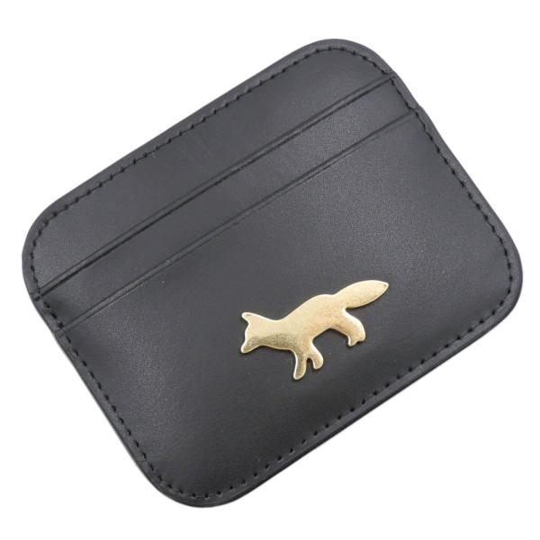 MAISON KITSUNE メゾンキツネ メンズ レディースカードケース OW05700LR0001 / EDIE CARD HOLDER ブラック 定番人気商品