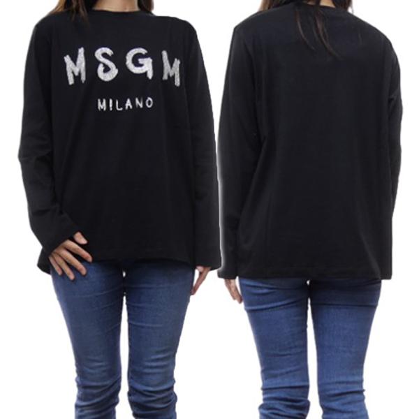 MSGM エムエスジーエム レディースクルーネックロングTシャツ