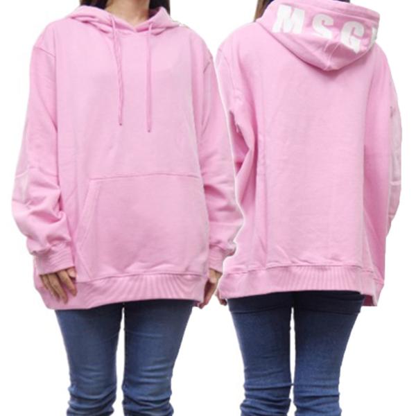 MSGM エムエスジーエム レディース裏起毛プルオーバーパーカー 2000MDM535 200001 ホワイト MSGM エムエスジーエム レディース裏起毛プルオーバーパーカー