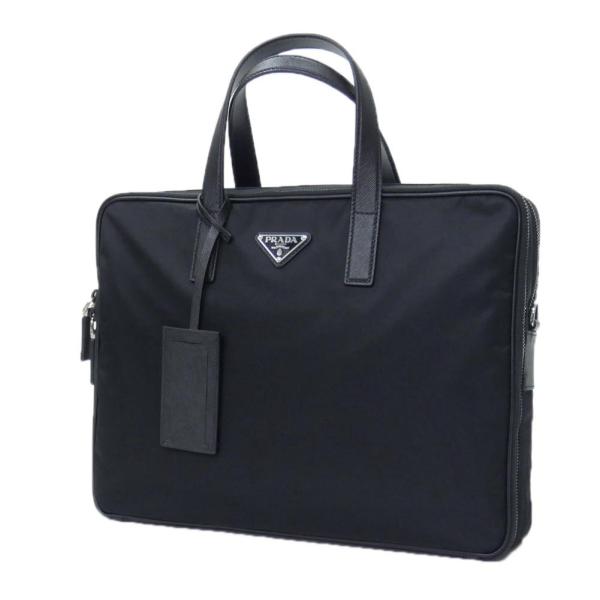 PRADA ブラック レザー ビジネスバッグ Prada プラダ サフィアーノレザー ビジネスバッグ | ブラック
