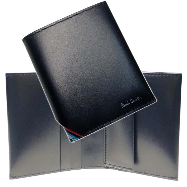 ポール・スミス 二つ折り財布 ネイビー 新品未使用品 箱付き Paul Smith 未使用 ポールスミス コレクション 財布 コンパクト