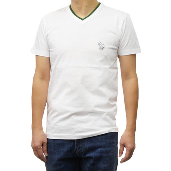 セールSS PS PAUL SMITH ポールスミス Tシャツ メンズ コットン 綿100％ 半袖 Vネック M2R 785Y P22266 無地 ワンポイント ブランド ロゴ カジュアル ホワイト Paul Smith（ポール・スミス） PS PAUL SMITH メンズVネックTシャツ