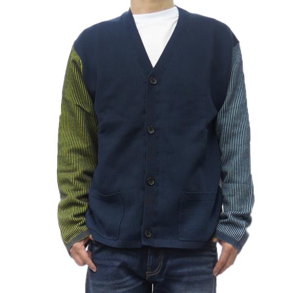 セールSS PS PAUL SMITH ポールスミス カーディガン メンズ コットン 綿100％ M2R 318Z P22298 ブルー系マルチカラー tre-style_ps25ss418