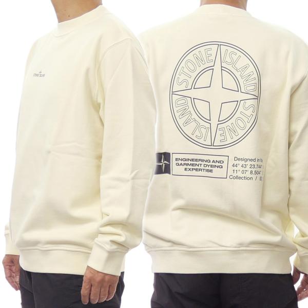 STONE ISLAND ストーンアイランド メンズ トレーナー 6100018 アイボリー スウェットスポーティー