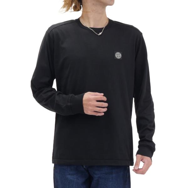 STONE ISLAND ストーンアイランド メンズ ロングTシャツ 2100031 60/2 COTTON JERSEY コットン 綿100％ 長袖 ブラック 2026秋冬新作
