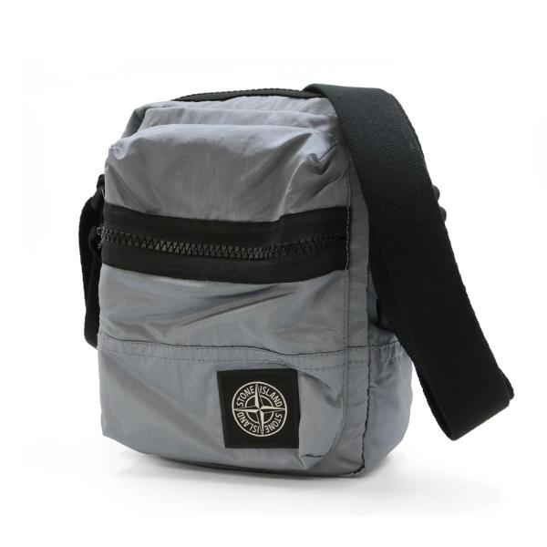 STONE ISLAND ストーンアイランド メンズ ショルダーバッグ 9200015 ナイロン 艶やか ワッペン アッシュグレー 2026秋冬新作 カバン インポート