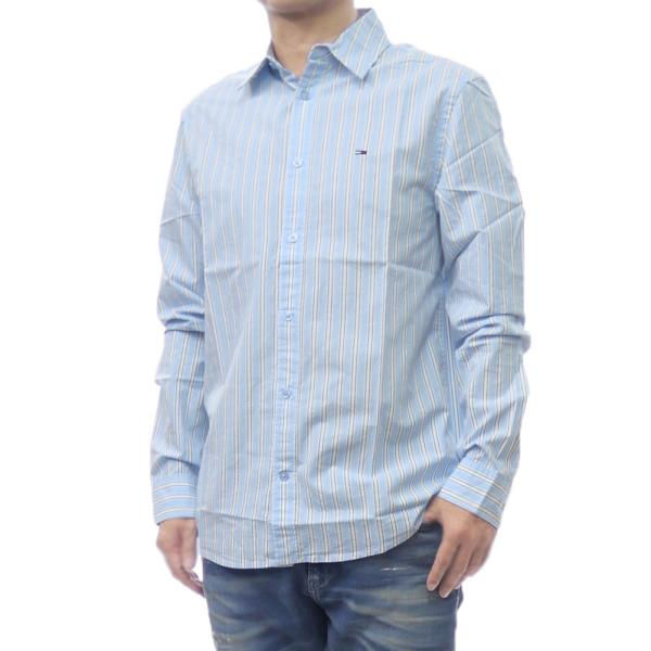 2025 秋冬新作！  JEANS トミージーンズ メンズ カジュアルシャツ DM21693 ライトブルー HILFIGER DENIM TOMMY JEANS トミージーンズ メンズカジュアルシャツ