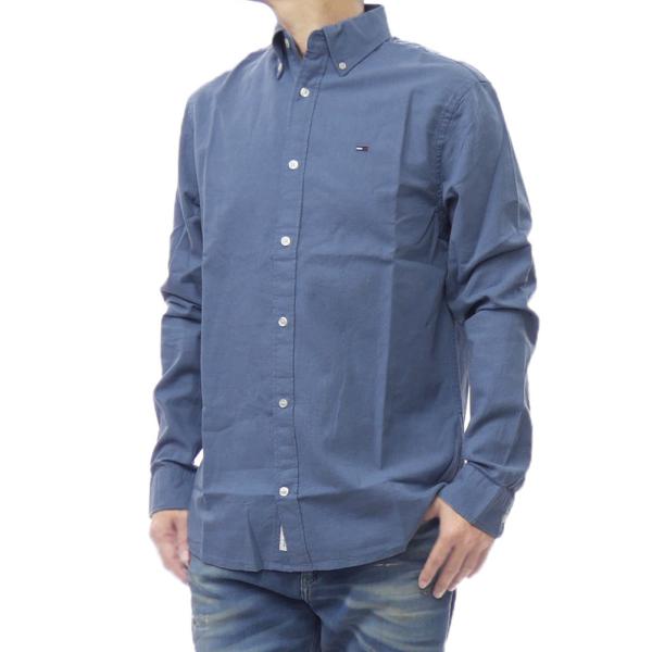 TOMMY JEANS トミージーンズ メンズ オックスフォード シャツ DM20875 ネイビー ボタンダウン きれいめ