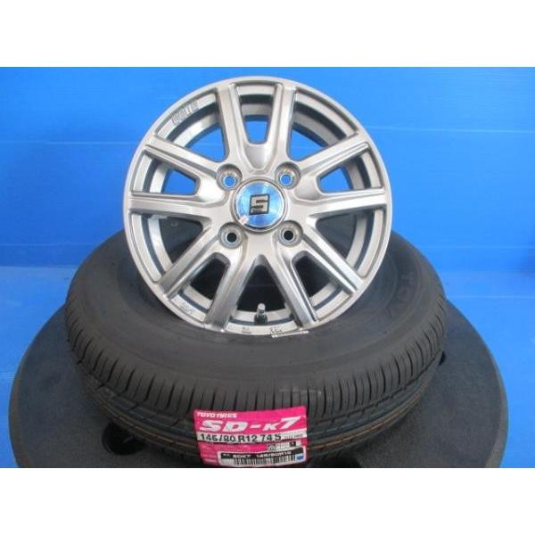 軽トラ 軽バンにおすすめ 19年製造 新品夏タイヤアルミセット 共豊 Sein Ss 12インチ トーヨー Sd K7 145 80r12 タイヤショップ トレッド 通販 Paypayモール