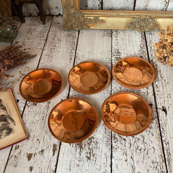 VINTAGE 70-80sヴィンテージ*TWIN BIRDツインバード*純銅 ソーサー 5客  