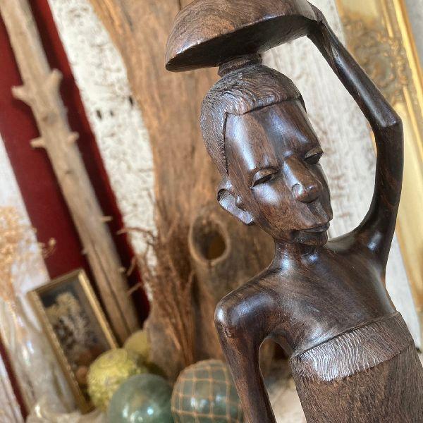 タンザニア マコンデ彫刻*プリミティブ アート*古いウッドカービング 